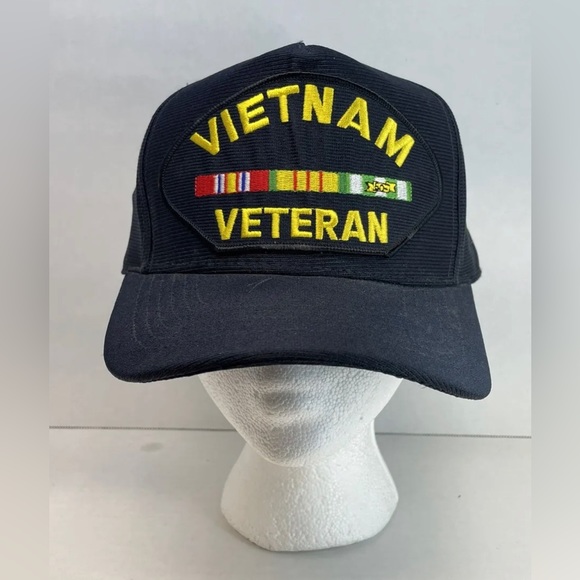 VINTAGE U.S. MILITARY VIETNAM VETERAN BALL CAP HAT MADE USA SNAPBACK ADJUSTABLE - Picture 1 of 6